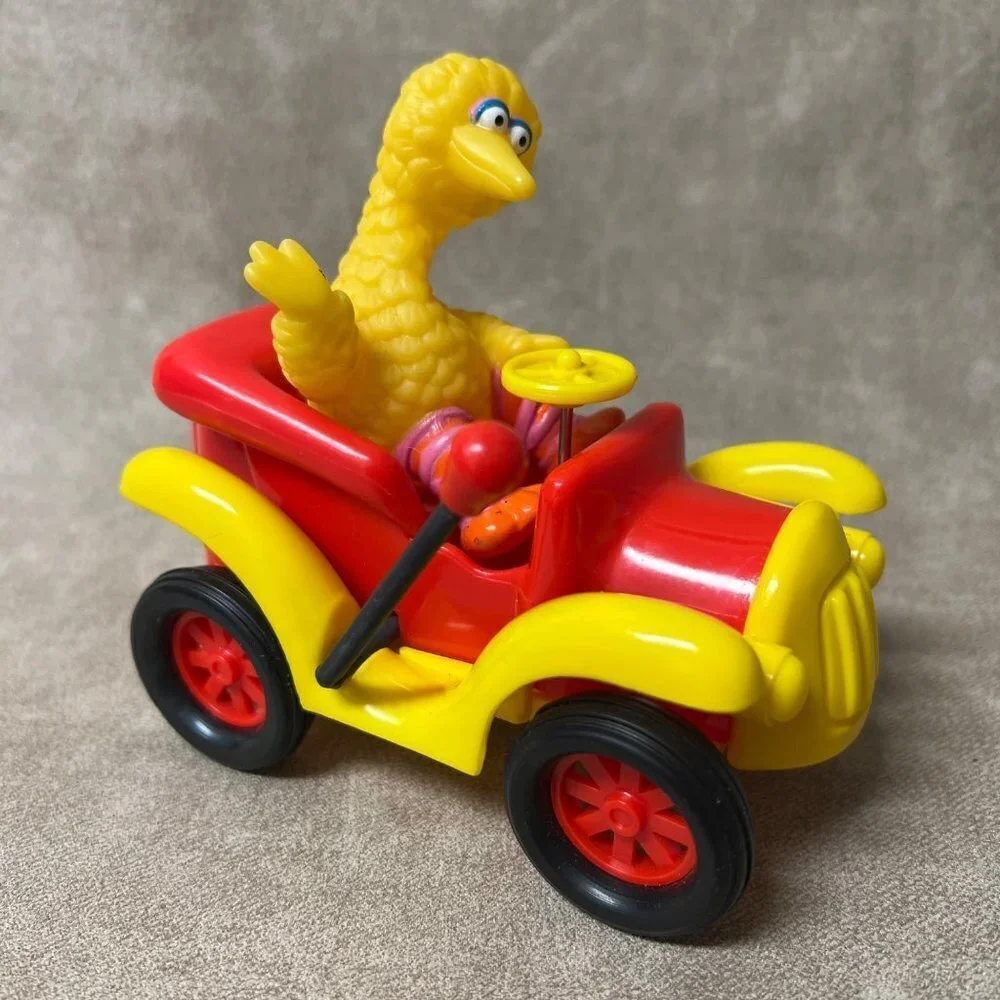 Sesame Street Big Bird Lever Action Toy Car Illco 1988